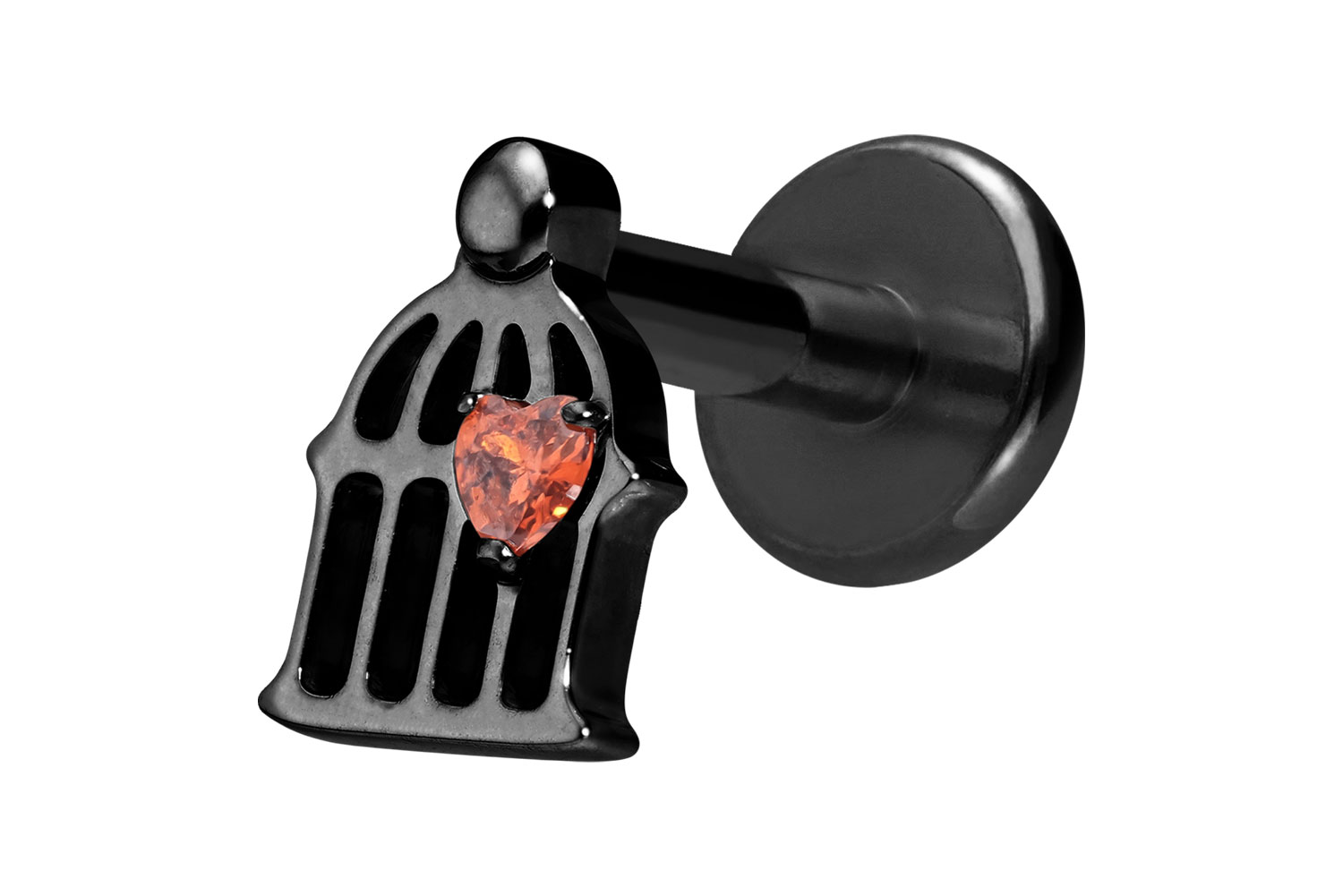 Titan Labret Piercing mit Innengewinde KÄFIG